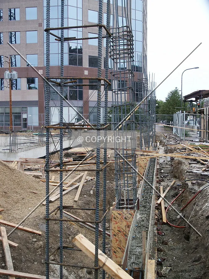 Reinforcing rods for the south wall