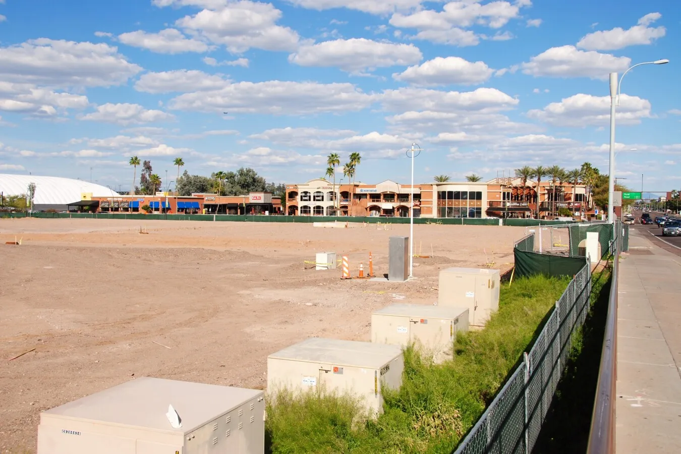 View of the building site from the west
