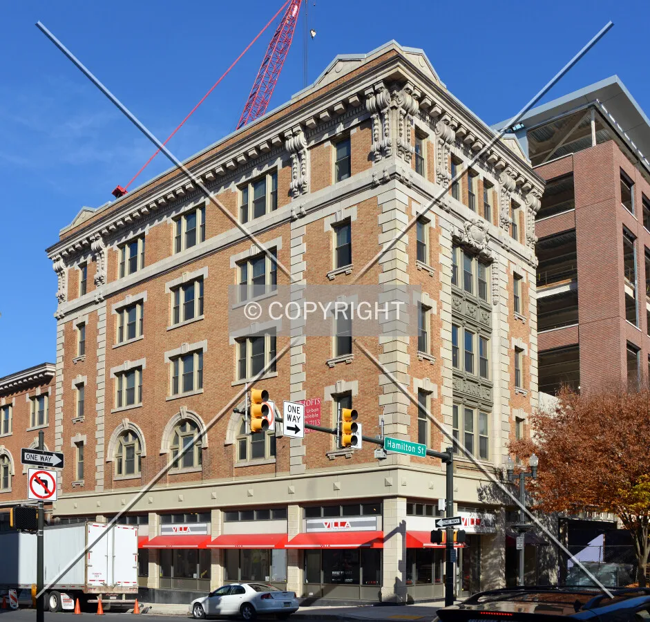 View from the southwest at 8th and Hamilton Streets