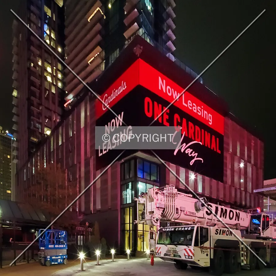 Lower floors at night from the southwest; November 23, 2020