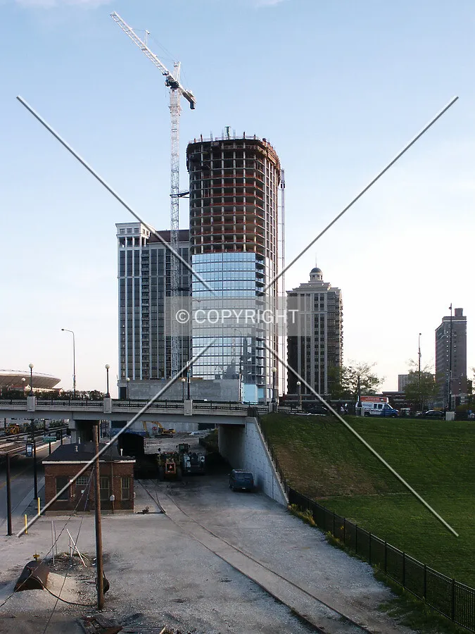 Looking south from the Metra station