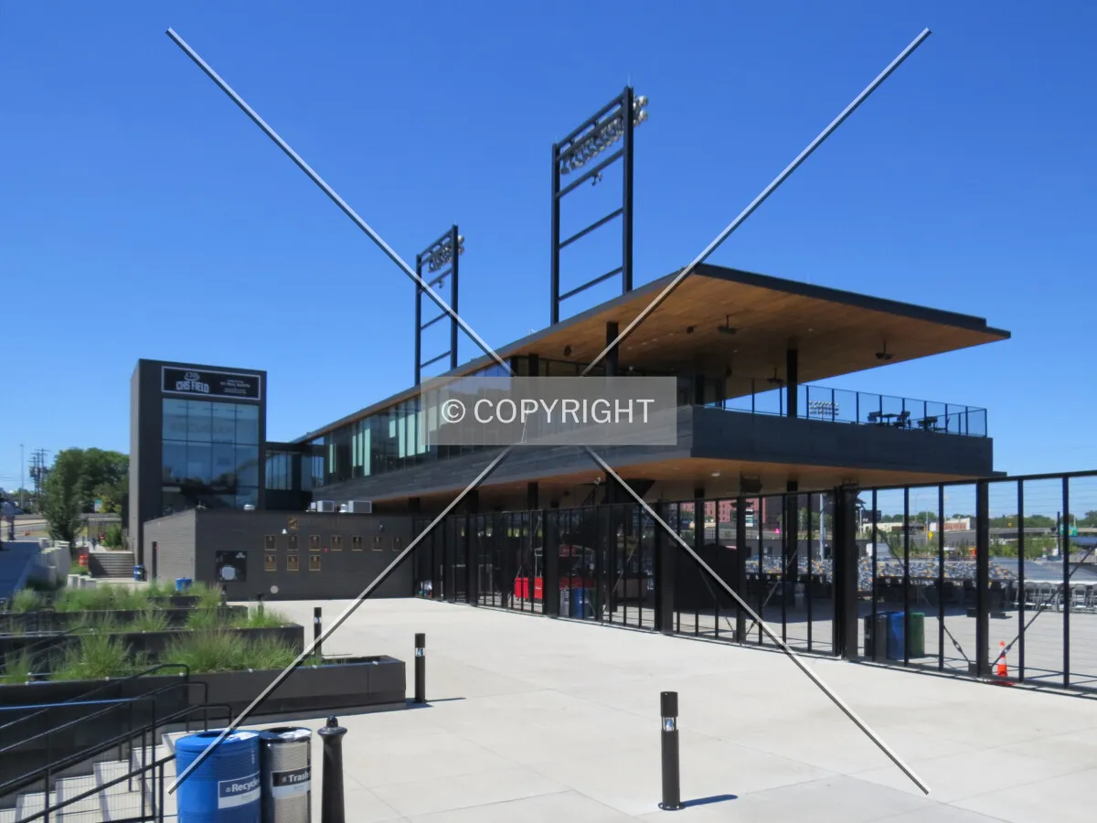 Grandstand and main entrance from Broadway