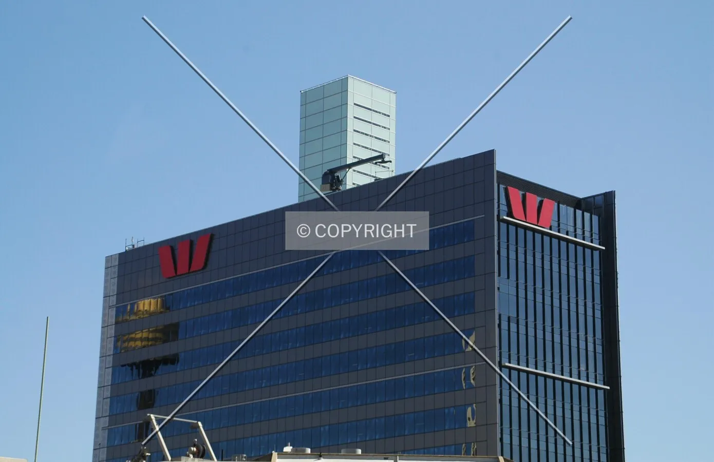 Top of the east facade