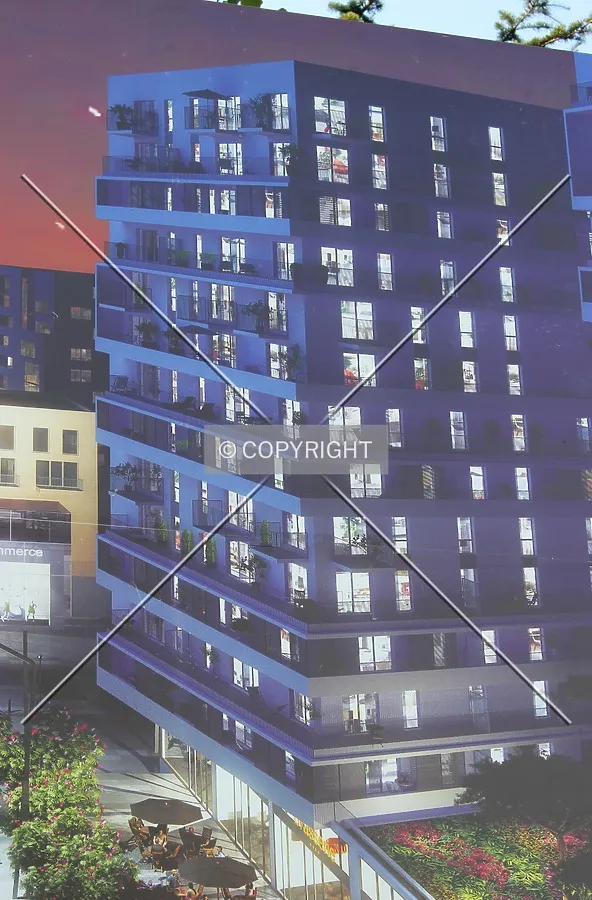 Rendering displayed at the construction site.