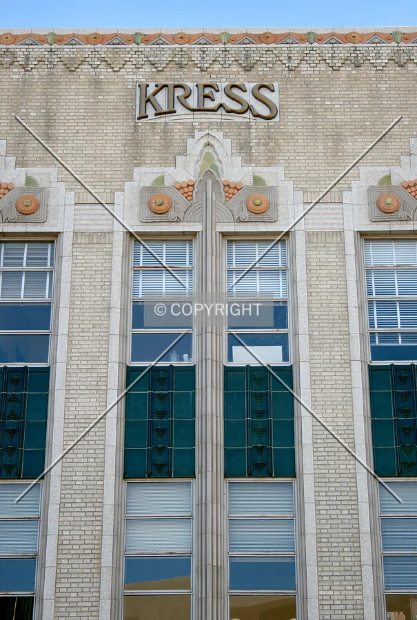 North facade detail and building sign