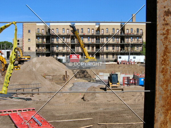 View to the north from 10th Street South, Rappahannock Flats in background