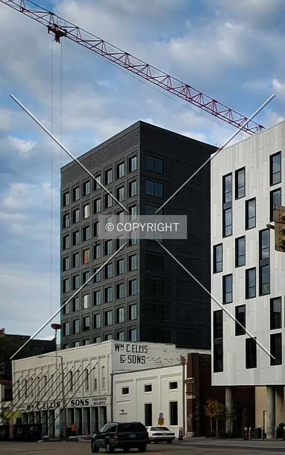 From the northeast during construction; November 20, 2021