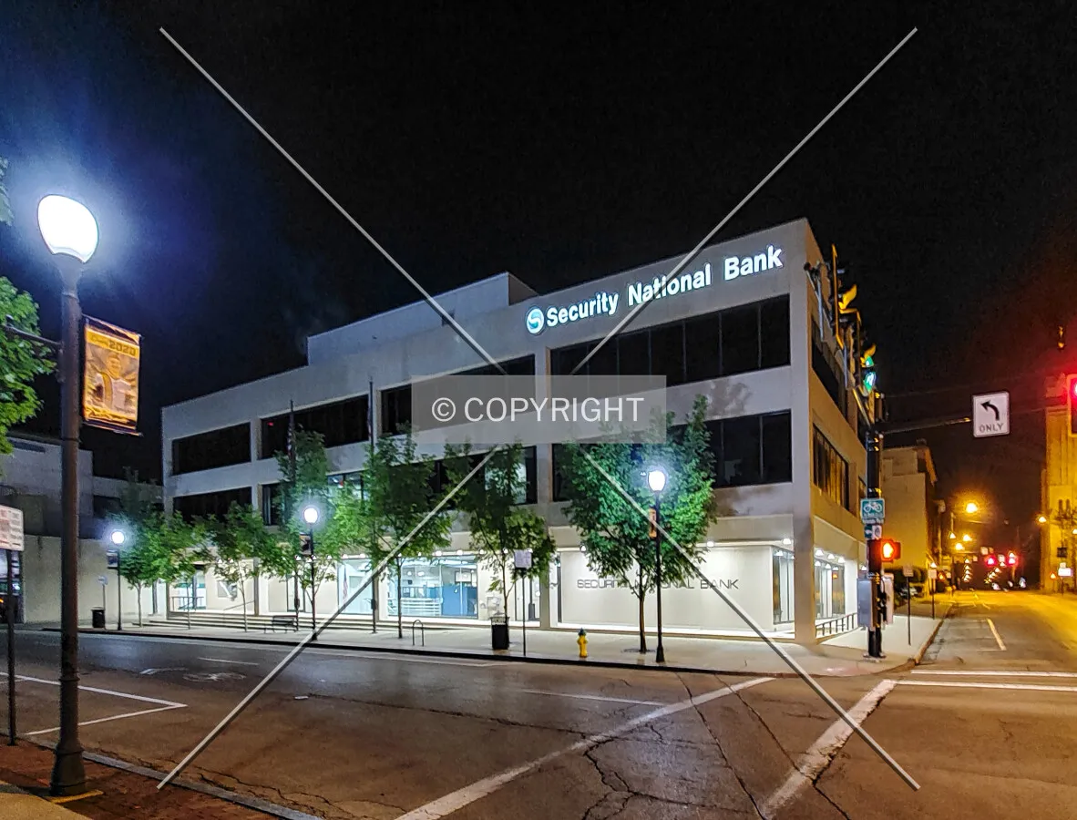 Southwest view at night; May 23, 2020