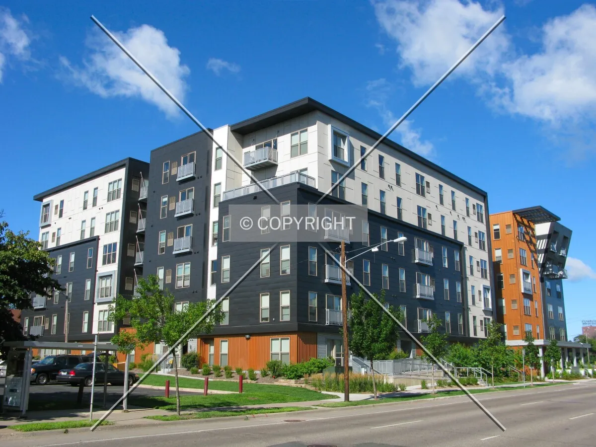 Northeast corner from across University Avenue SE