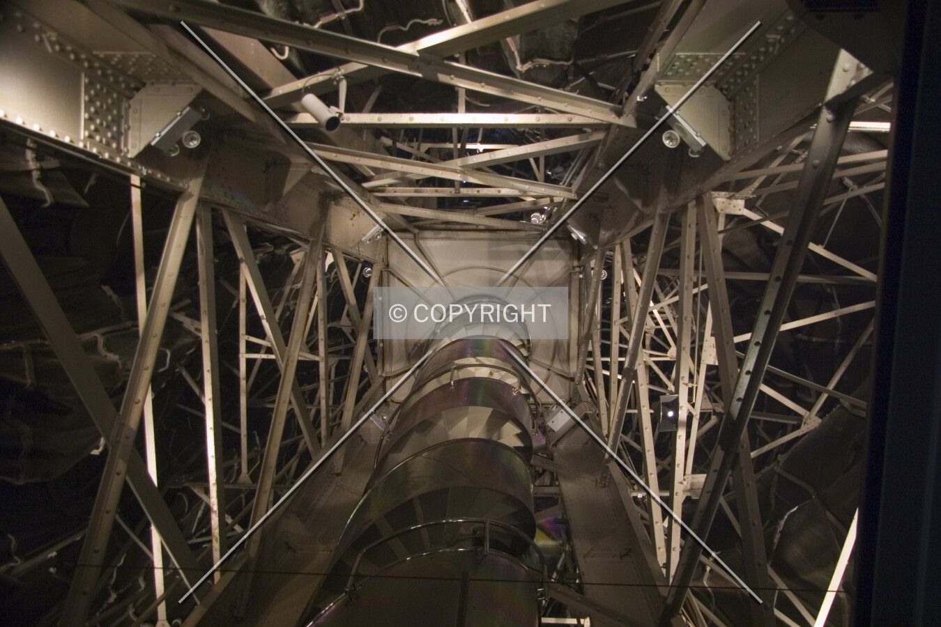 Looking up at the internal structure