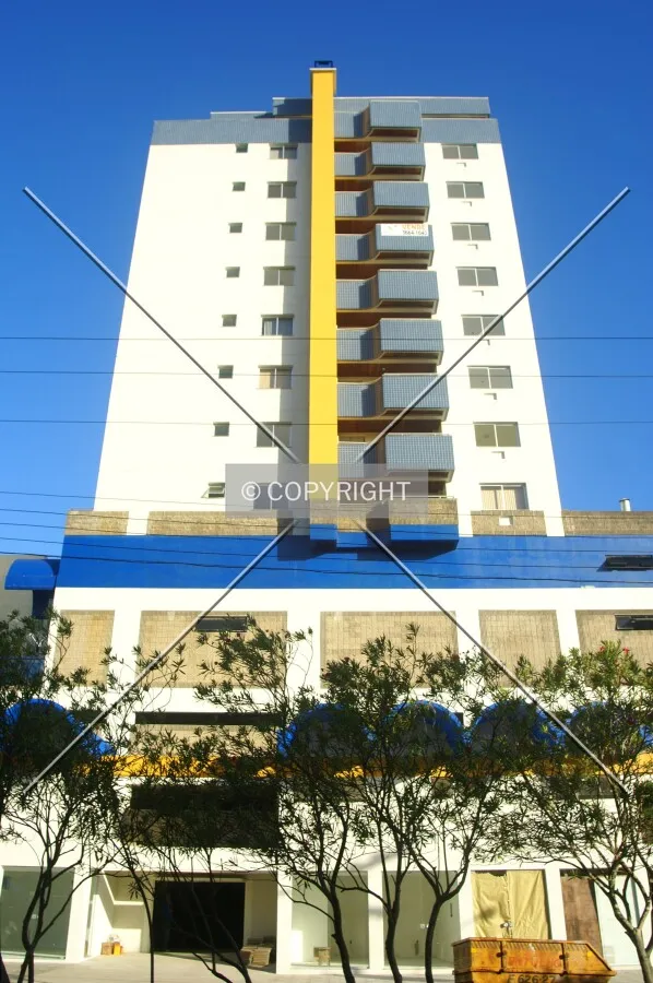 Looking up from across Silva Jardim Avenue