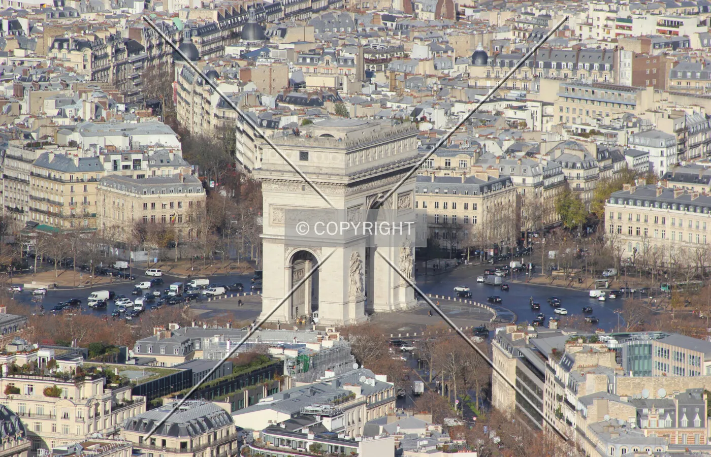 Corner view from the top of Eiffel Tower.