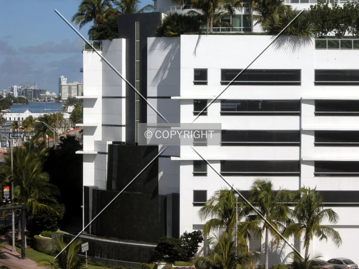 View of facade detail from the south