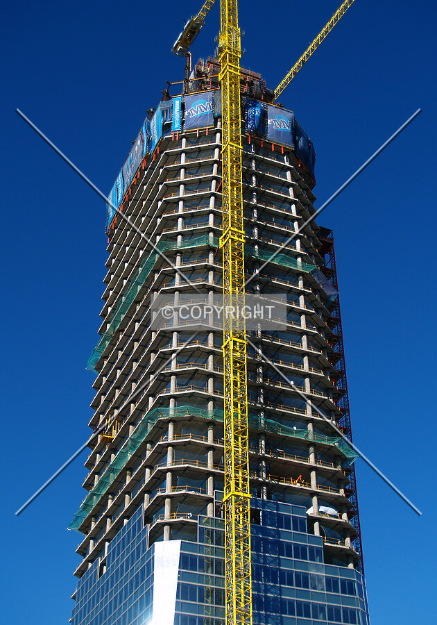 Looking up from Paseo de la Castellana