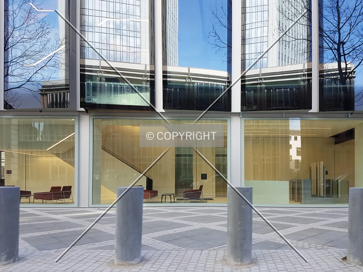 In front of the building
