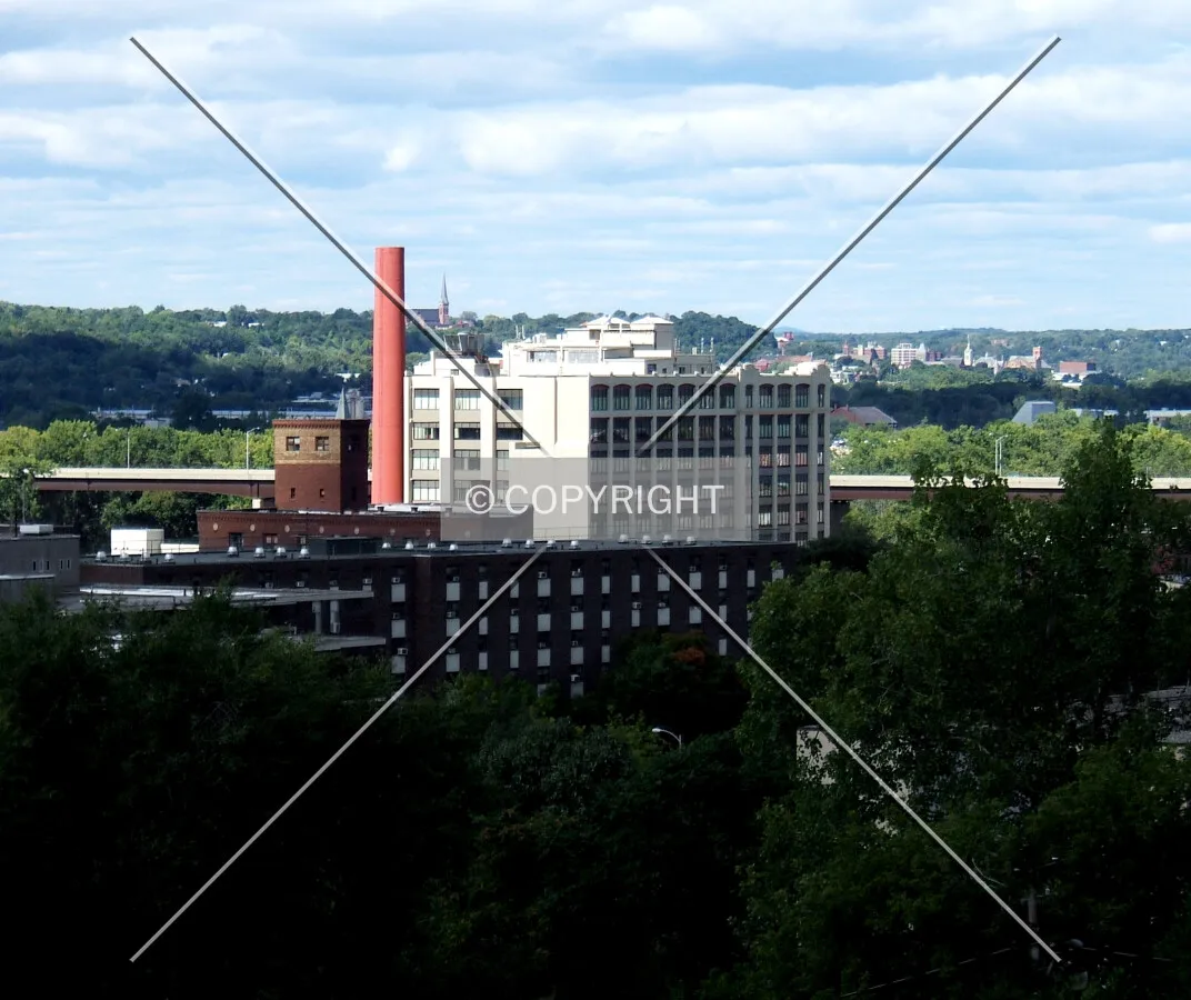 View from the southeast with downtown Cohoes in the far distance