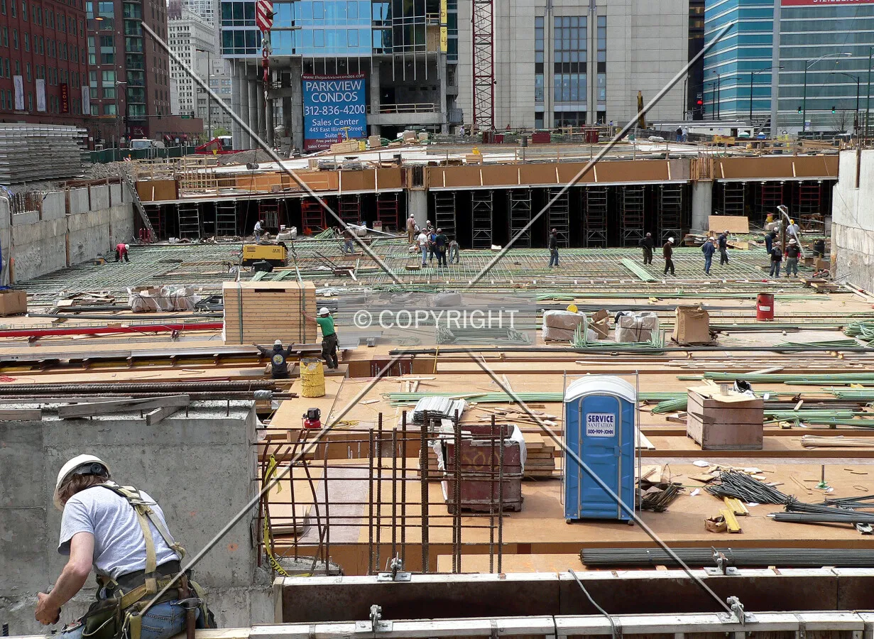 Building up the underground parking structure