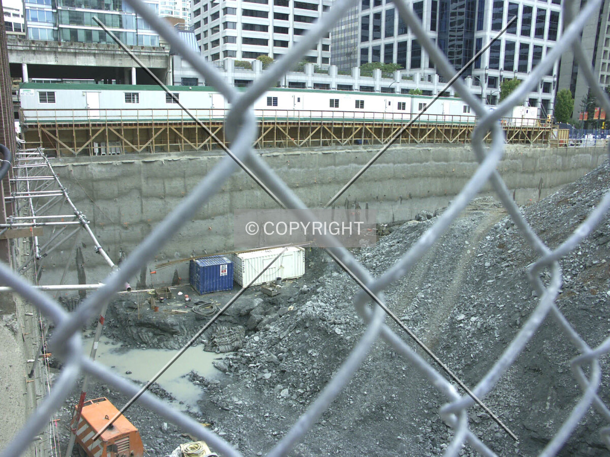 View from Alberni Street side across site to Georgia Street