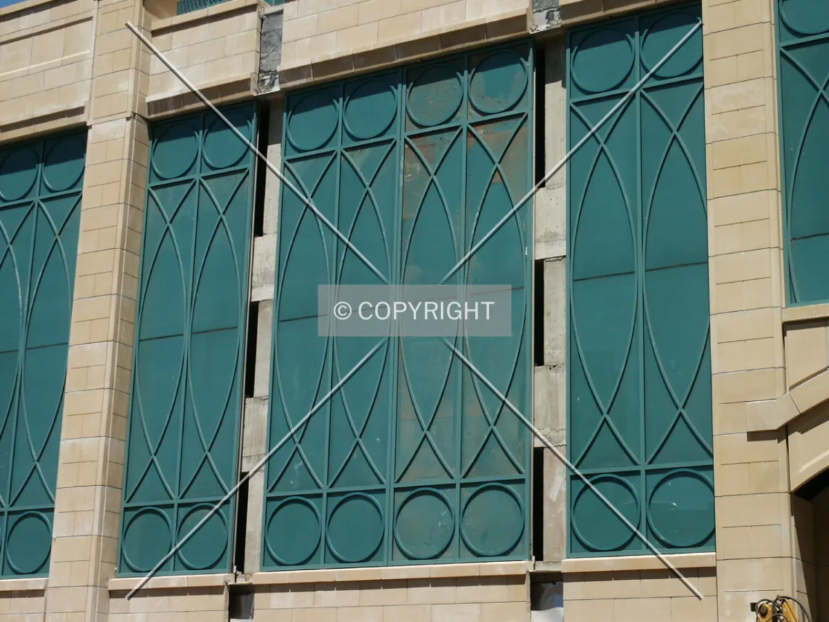 Detail of the garage facade