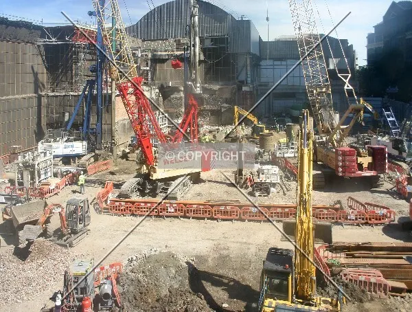 Elevated view east over the site