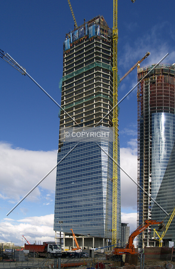As seen from Paseo de la Castellana