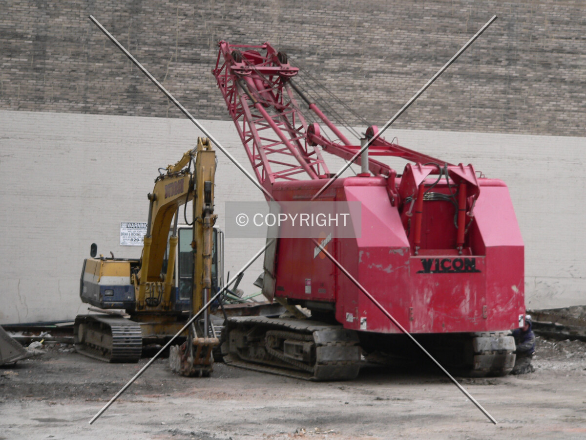 A crane cab on site