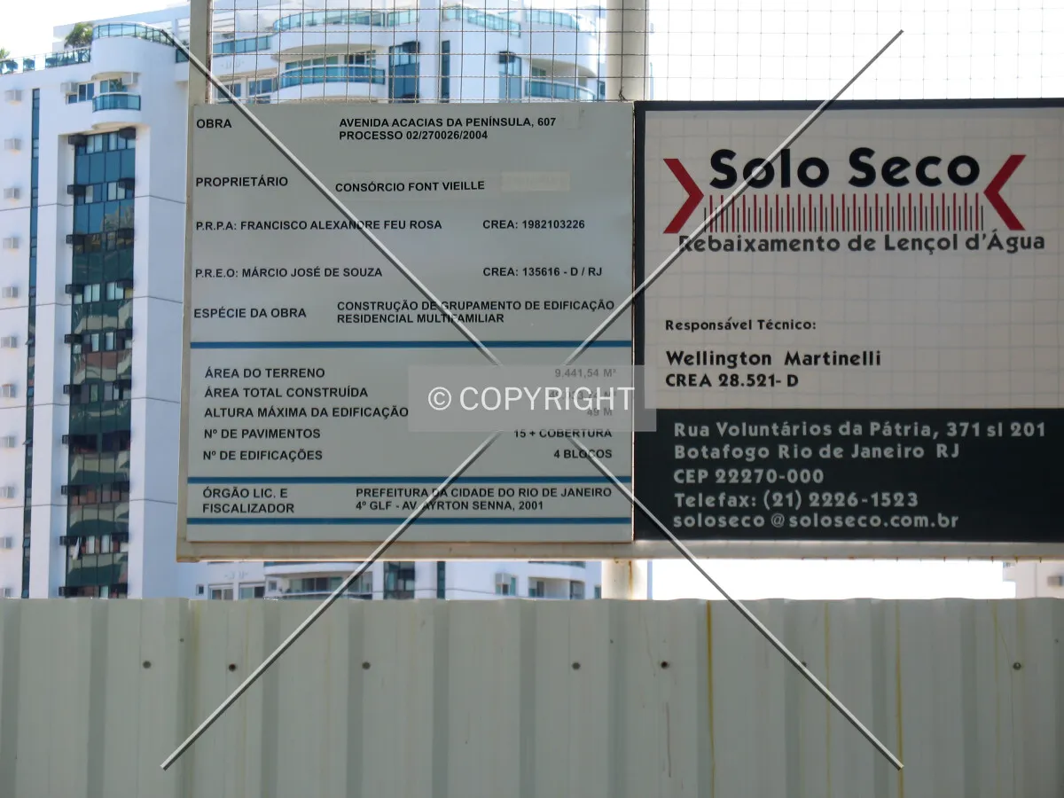 Sign with technical data about the complex