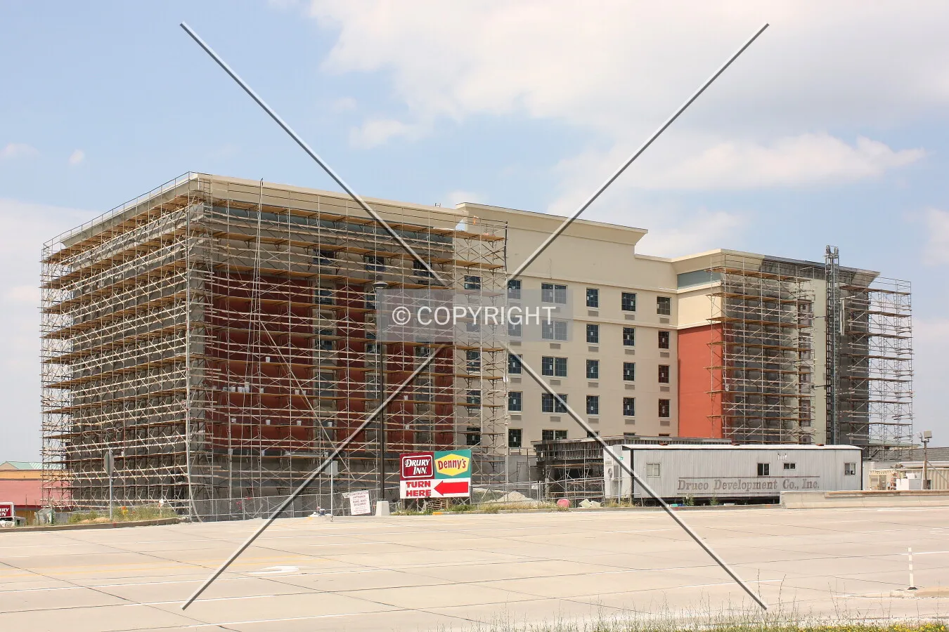 View from the west during construction