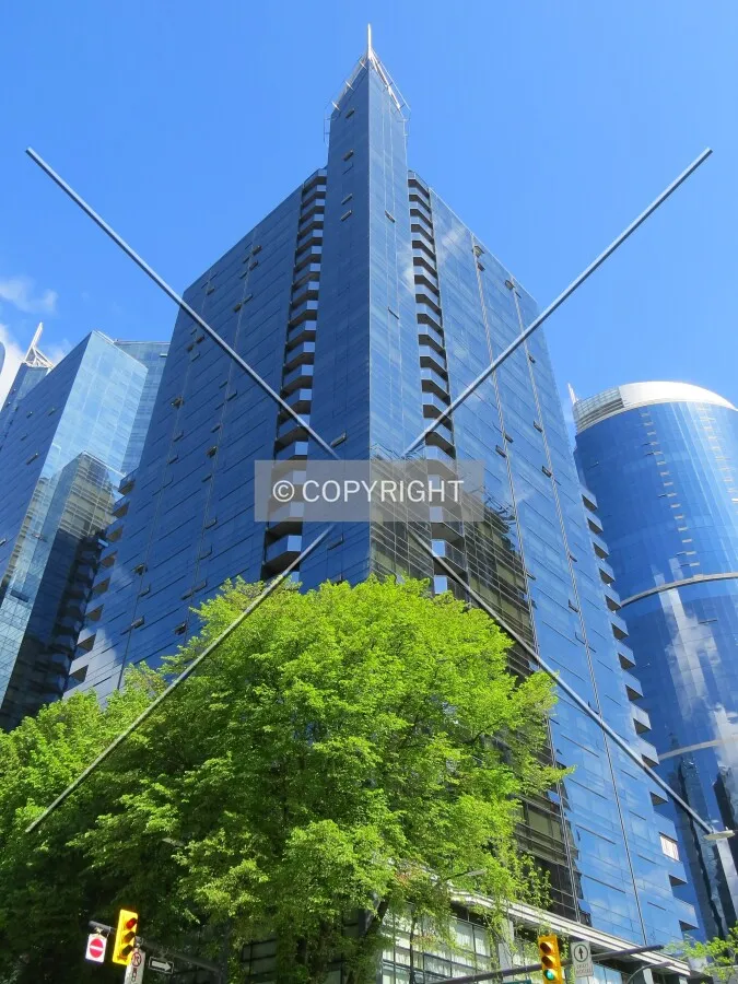 Looking up from Hornby Street & Helmcken Street