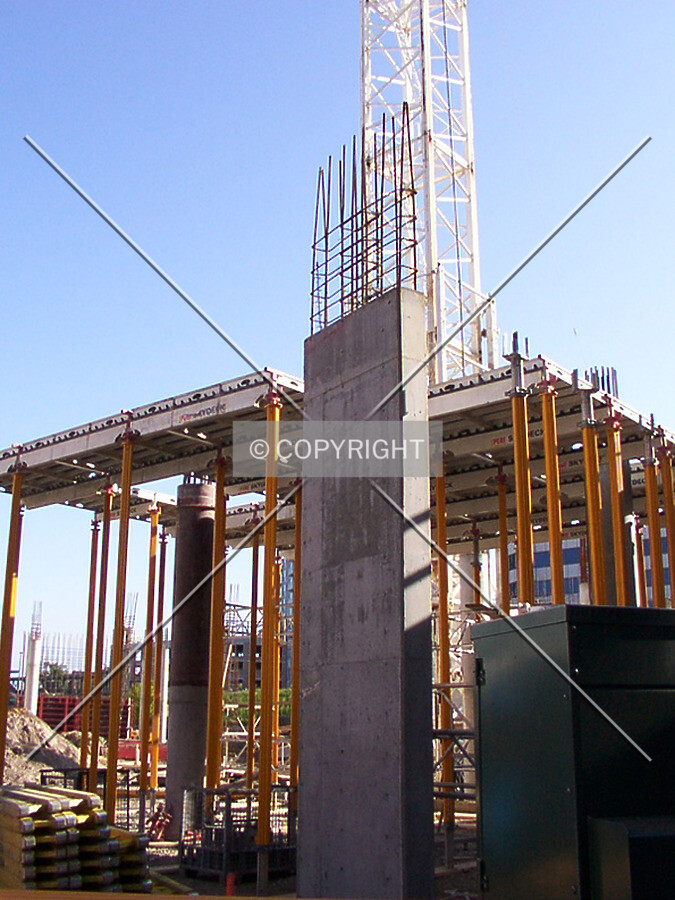 Detail of first floor and crane