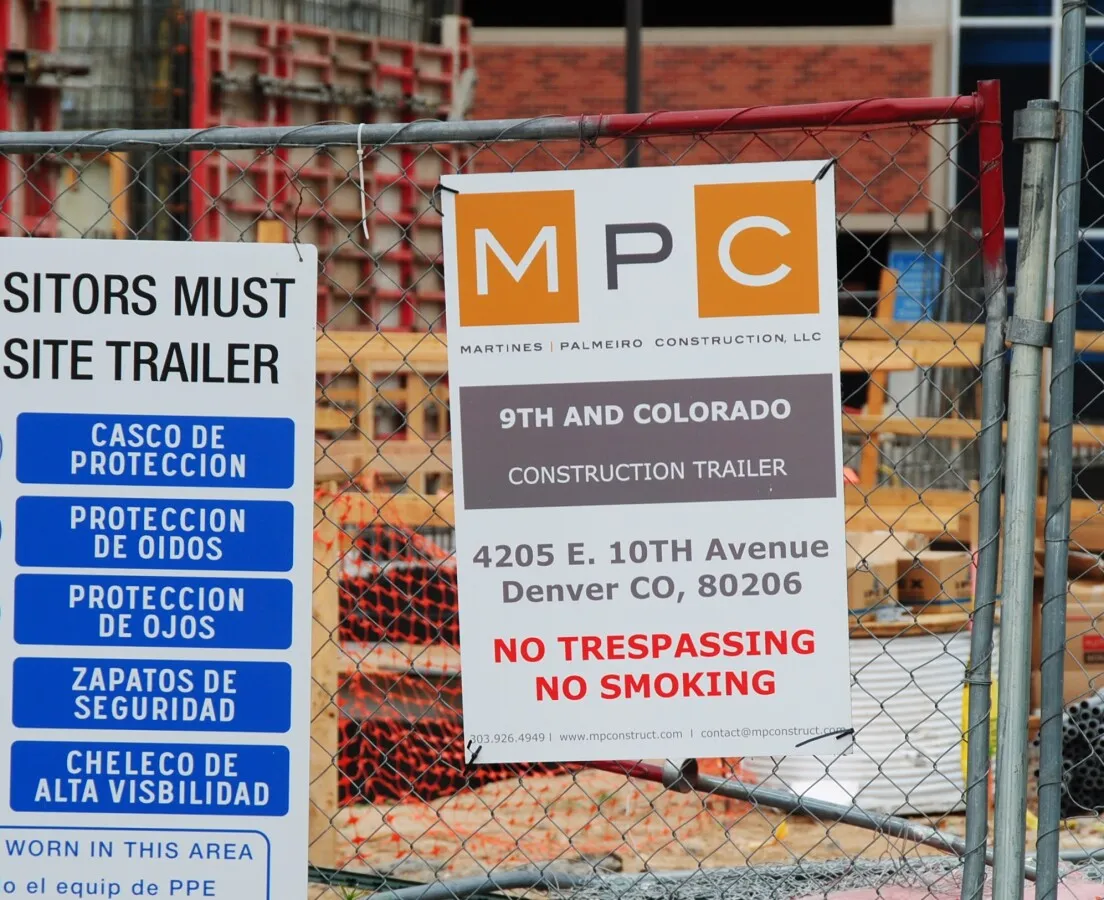 Construction signage