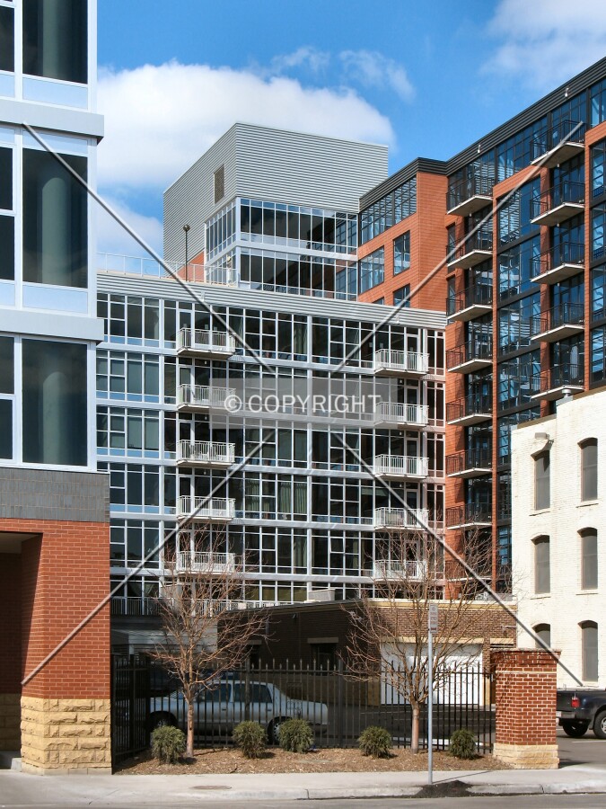 View to the northwest from 11th Avenue South, into the courtyard