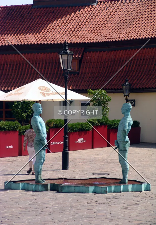 In a cafe's courtyard