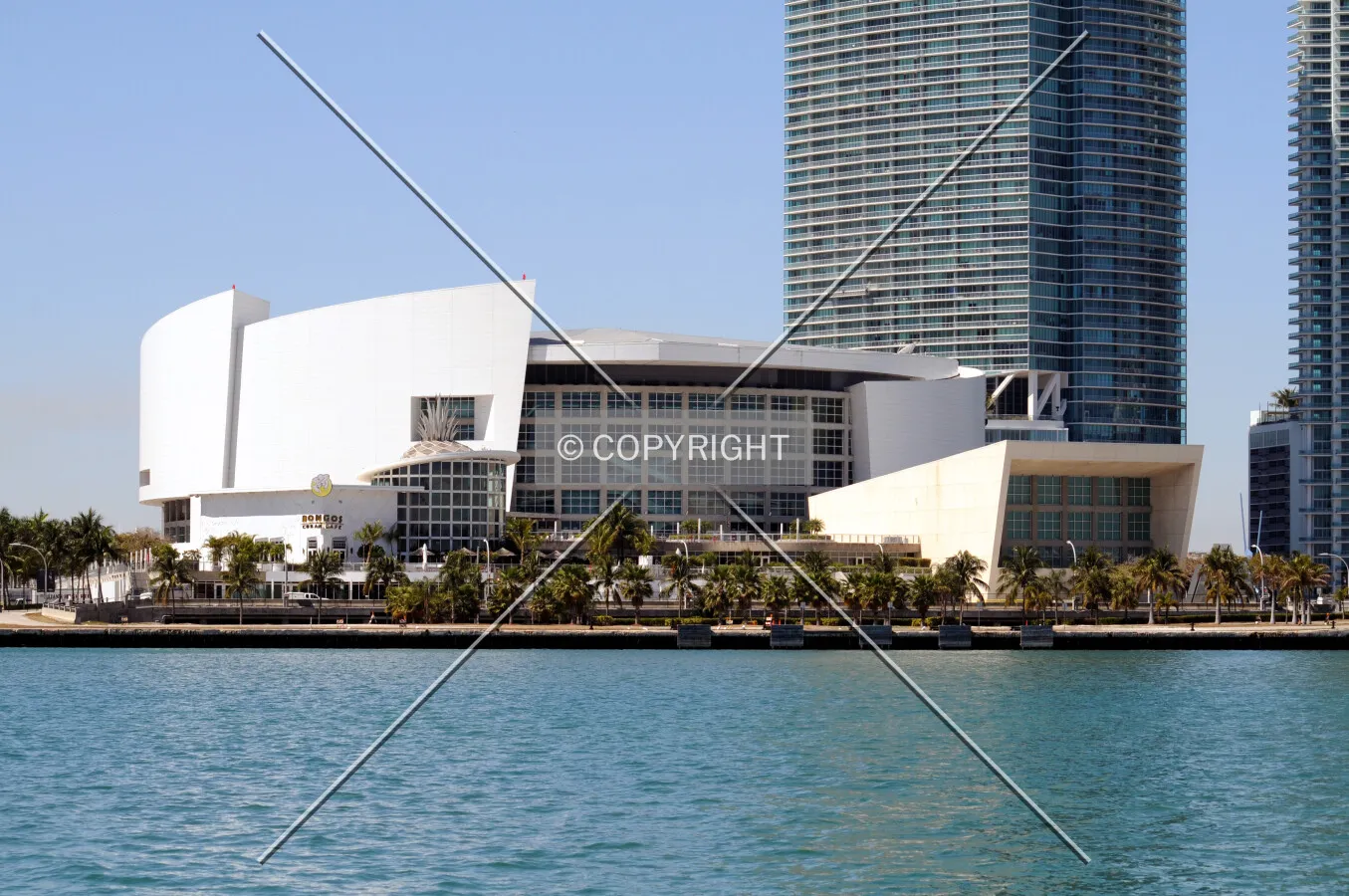 View from the east along Biscayne Bay