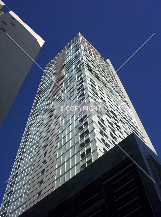 Looking up the southwest corner