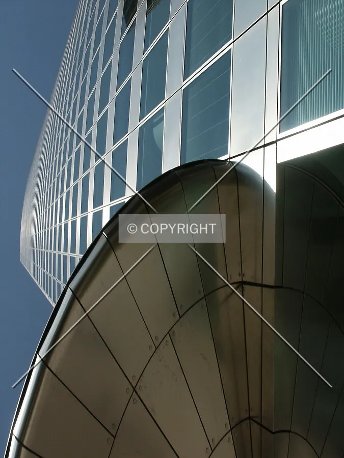 Looking up from under the south entrance canopy