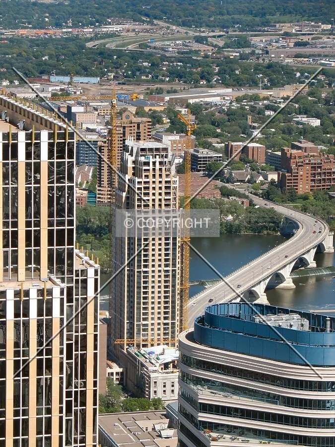 Distant view to the northeast from the roof of the IDS Tower