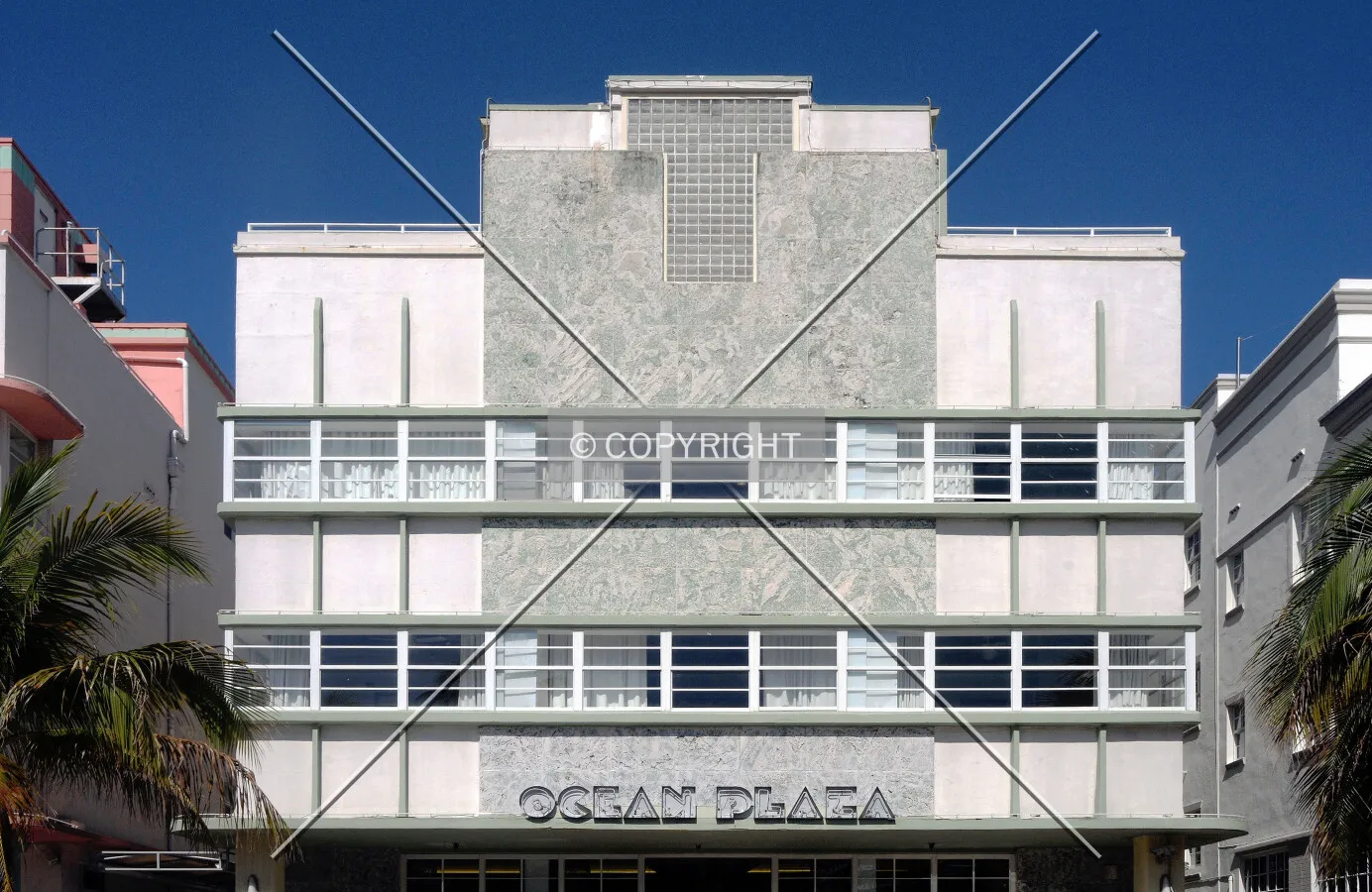 View from the east across Ocean Drive