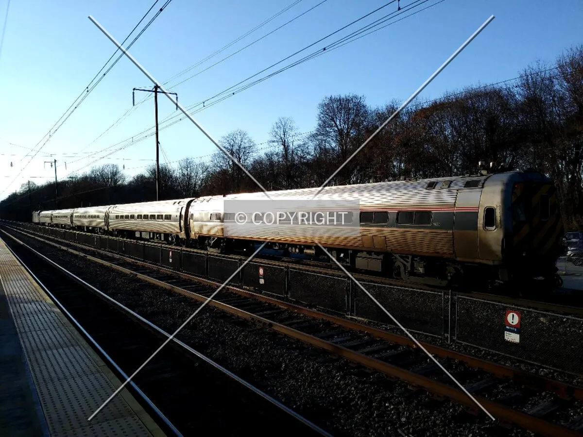 Westbound Amtrak Keystone Service train at the station