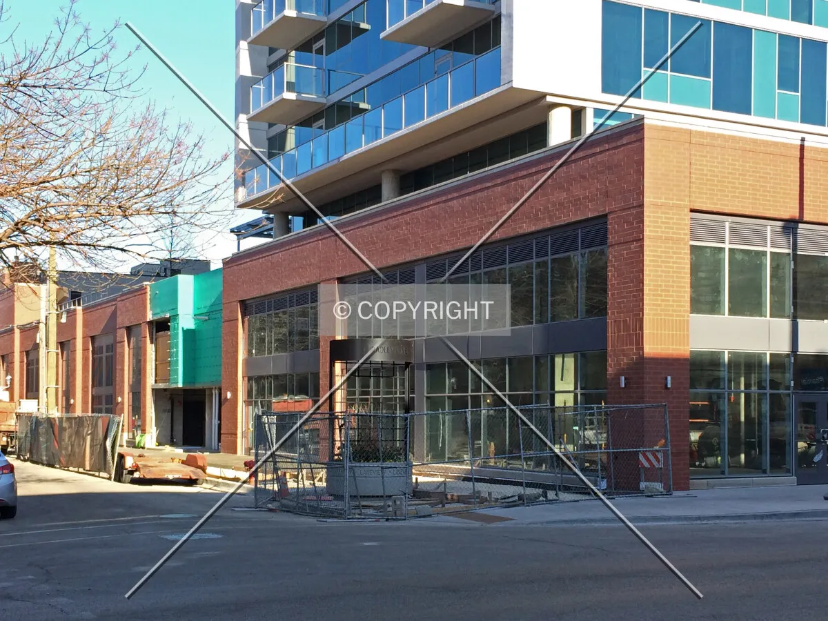 Southeast corner viewed from Halsted Street; April 23, 2014.