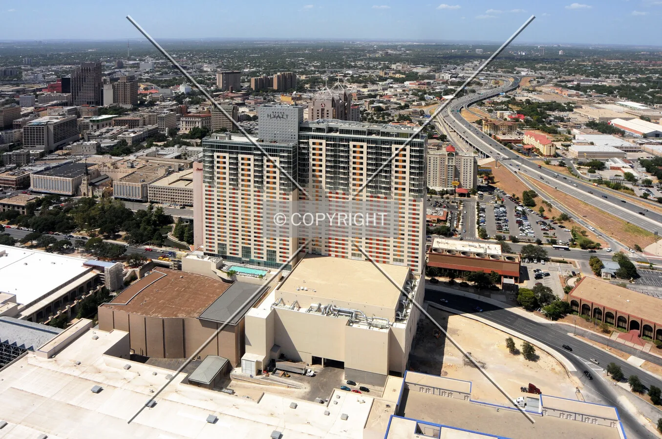 View from the south atop the Tower of the Americas