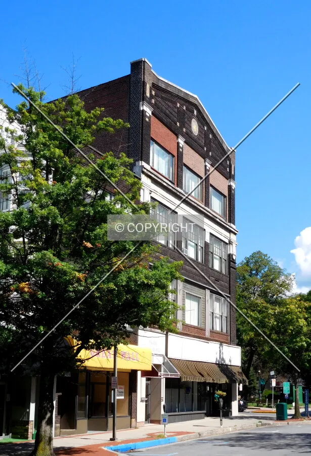 From the southwest across Main Street