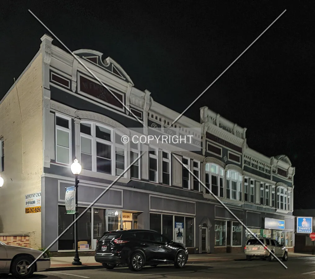 Northeast view at night; June 6, 2020