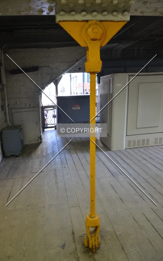 Structural rod on the western end of the mezzanine level; March 7, 2015.