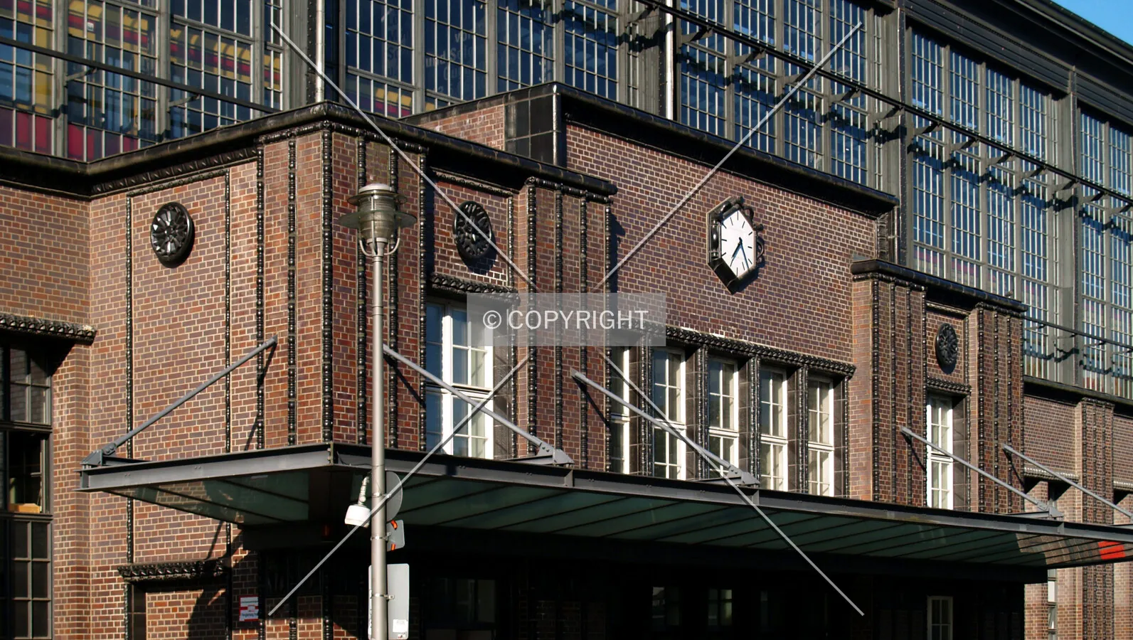 Detail of the train station's north facade