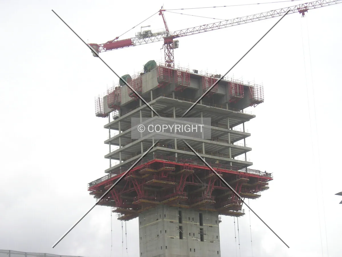 The upper portion of the structure