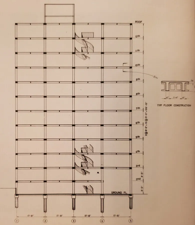 Illustration of the building framing