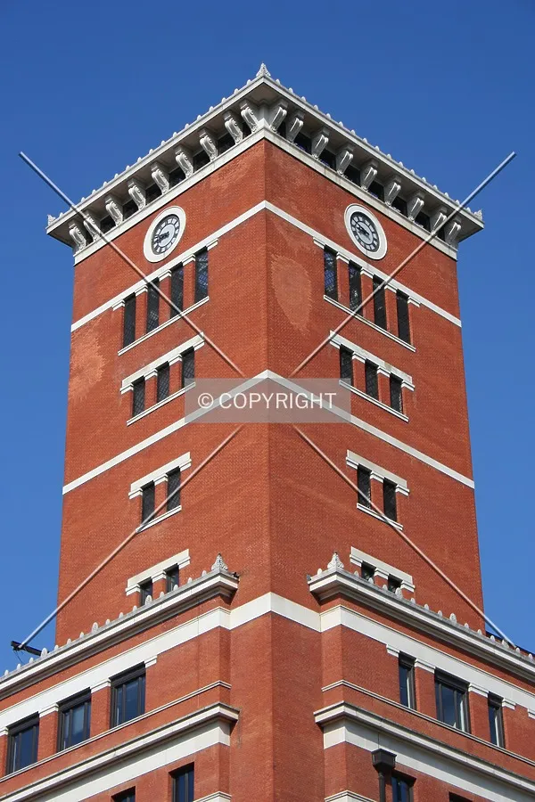 Looking up from canal side at Brindley Place