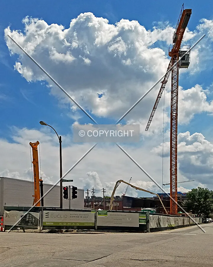 View from the northwest during construction; August 18, 2016