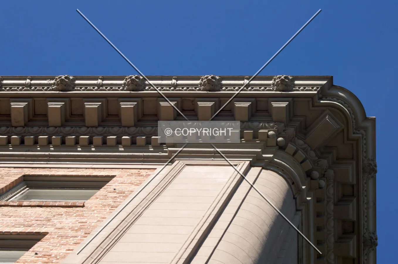 Looking up at the southwest corner